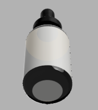 3D model of a rosemary oil bottle made in Fusion 360 - bottom view
